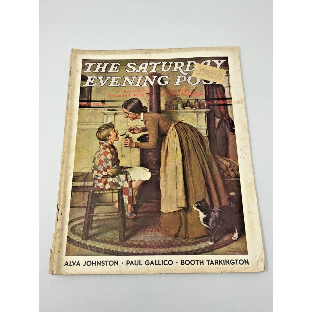 SATURDAY EVENING POST MAY 30 1936 Vintage Magazine NORMAN ROCKWELL - SICK CHILD